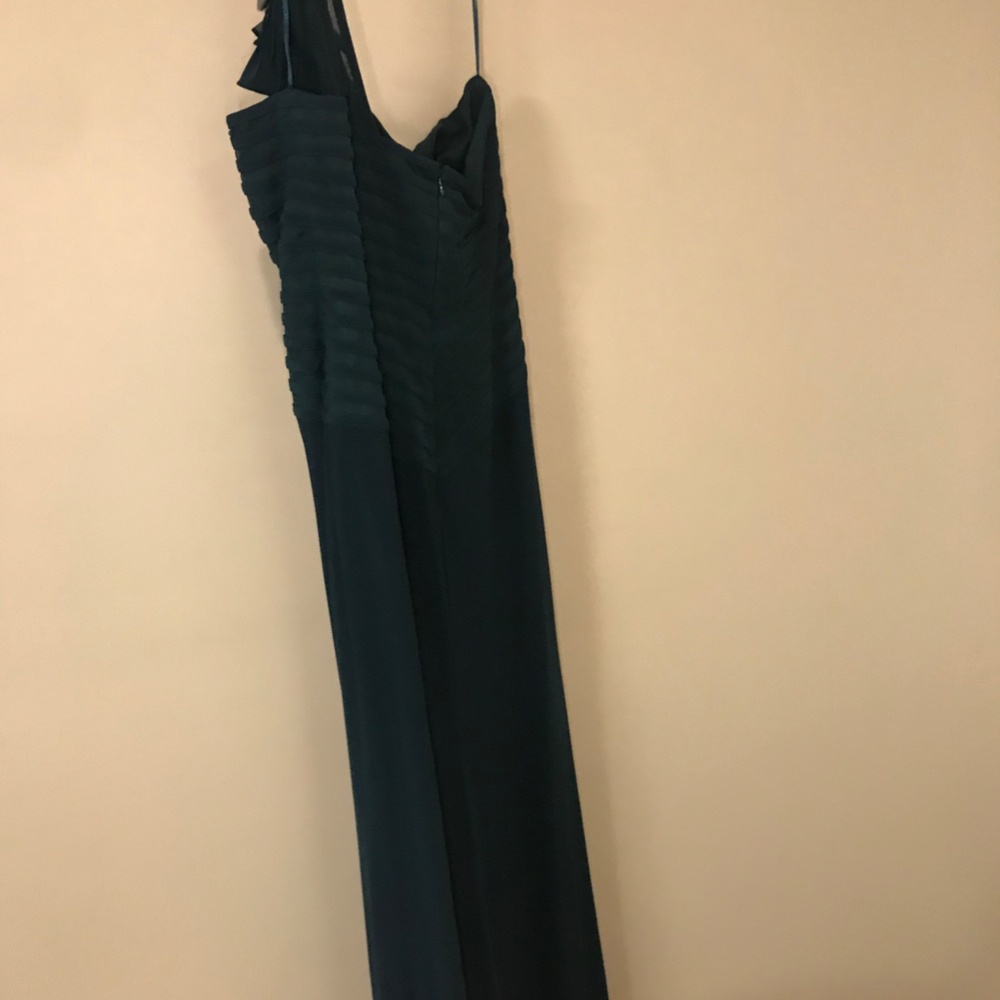 Js Collections Teal One Shoulder Gown Size 14 - image 2